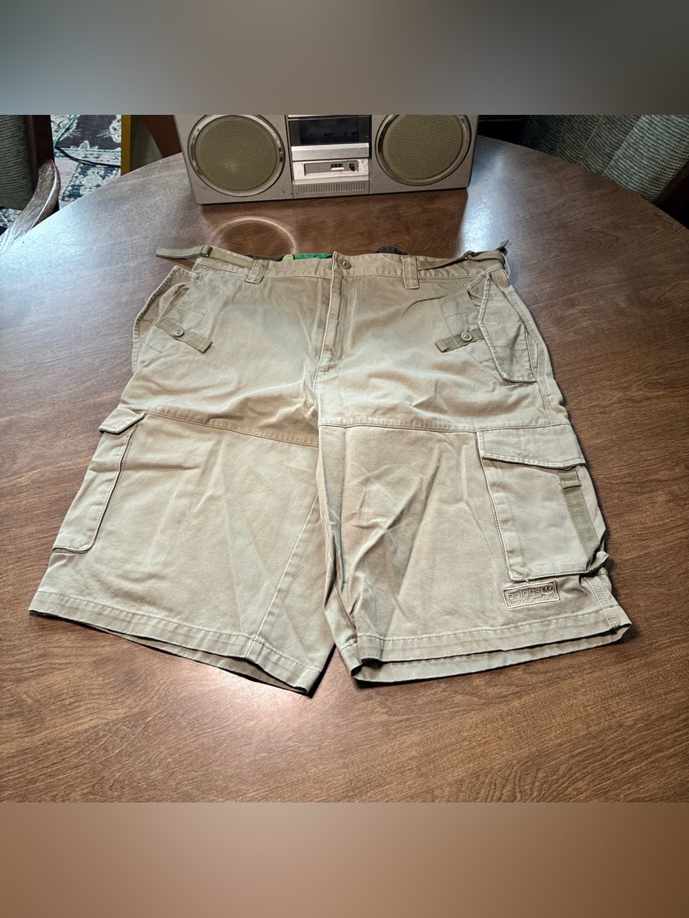Adidas Safety Shorts Mens 38 Green Cargo Pocket Streetwear Utility Skate